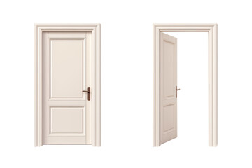 street doors in both open and closed positions, on a white background