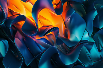 Detailed view of a blue and orange background, showcasing vibrant colors and texture