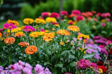 Obraz premium Beautiful flowers outside in the flowerbed