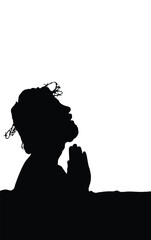 Silhouette of Jesus Christ in a crown of thorns. vector illustration. Jesus in the crown of thorns, suffering 