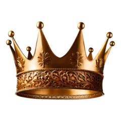 Fotobehang Royal golden crown on transparent background, Generative AI   © Qun