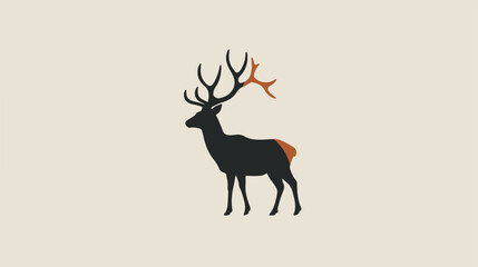 Deer Modern Minimalist Vector logo Design Templates flat