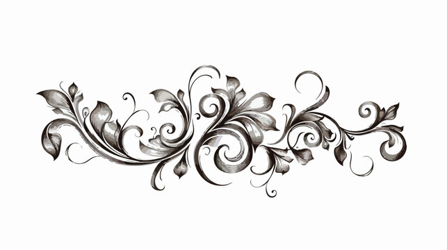 Decorative hand drawn element flat vector isolated on