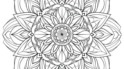 Easy mandalas mandala flower pattern for coloring on white