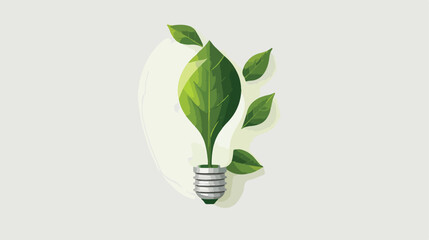 Elegant Green energy icon stock illustration on white
