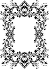 classic ornament vector frame. victorian border monogram ornament leaf decoration engraved retro floral decorative design