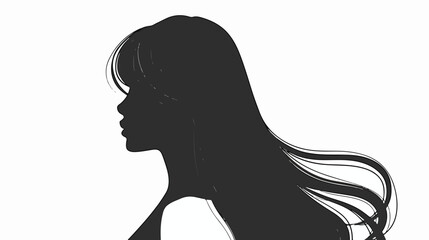 Faceless monochrome avatar girl abstract female profil