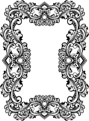 classic ornament vector frame. victorian border monogram ornament leaf decoration engraved retro floral decorative design