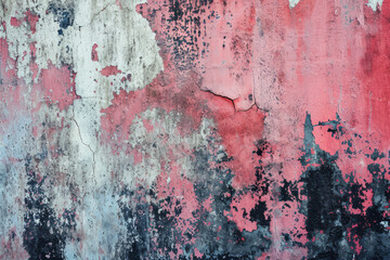 A wall with chipped and peeling paint in various colors, showing signs of age and wear