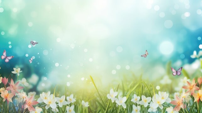 Beautiful spring background with free space for text