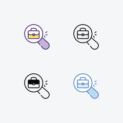 Career icon in 4 different style vector stock illustration.