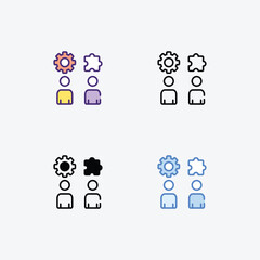 Cooperation icon in 4 different style vector stock illustration.
