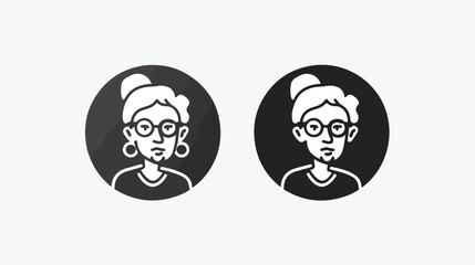 Grandmother outline icon in white and black colors. ic