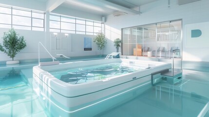 Large Indoor Swimming Pool With Clear Water