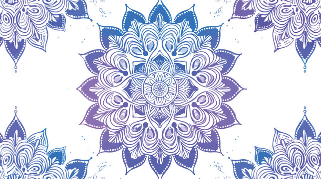 Indian Floral Mandala Pattern. Vector Henna Tattoo Sty