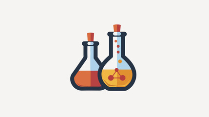 Isolated object of flask and beaker logo. Graphic of f