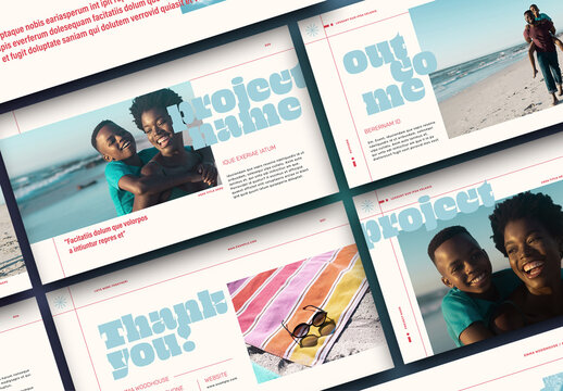 Blue and Red Portfolio with Bold Typography
