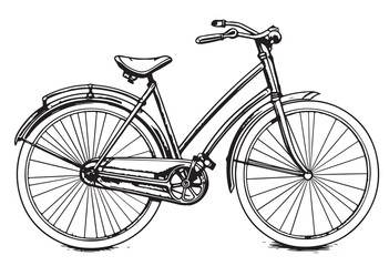 vector sketch illustration - bicycle. Cartoon