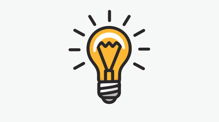 Light bulb linear icon. Idea symbol. Lamp pictogram. f