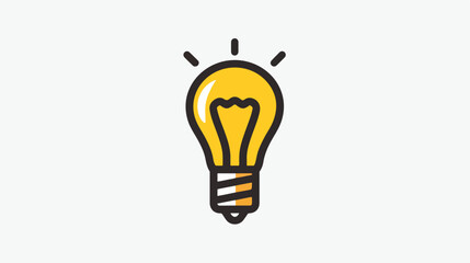 Light bulb vector icon illustration isolated on square