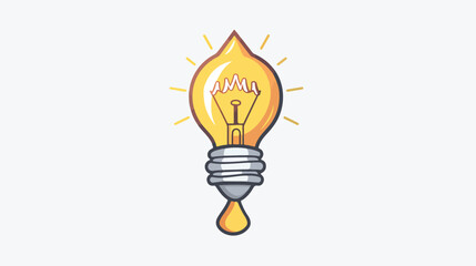 Light bulb vector icon illustration isolated on square