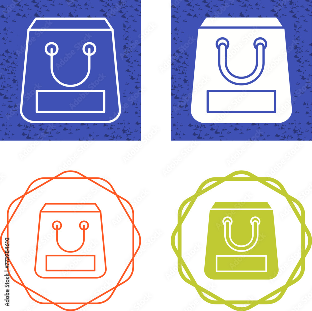 Poster shopping bag vector icon