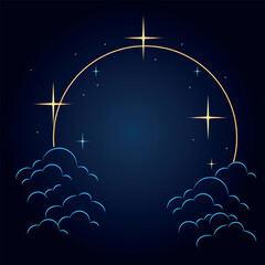 May 4. Vector illustration with glowing swords and stars.