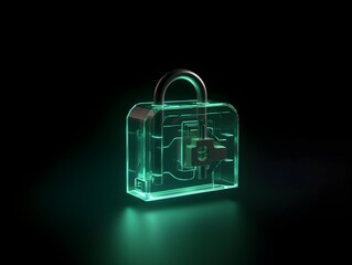 Glowing Digital Lock Symbolizing Futuristic Cybersecurity and Data Protection