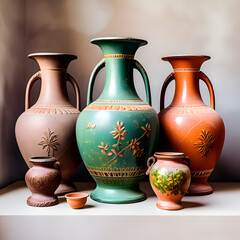 earthenware pottery, ai-generatet