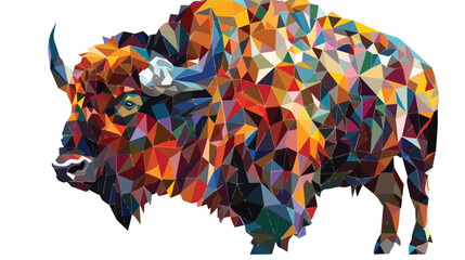 Mosaics a buffalo. abstract a buffalo. pop art a buffa