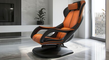 Orange and Black Chair in Room