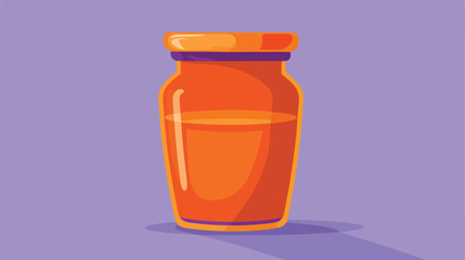 Orange Paint gouache jar dye icon isolated on purple background