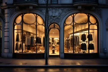Gordijnen Elegant fashion boutique exterior at twilight © gankevstock