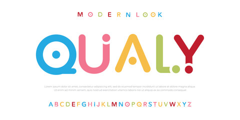Qualy colorful modern minimal bold capital alphabet letter logo design