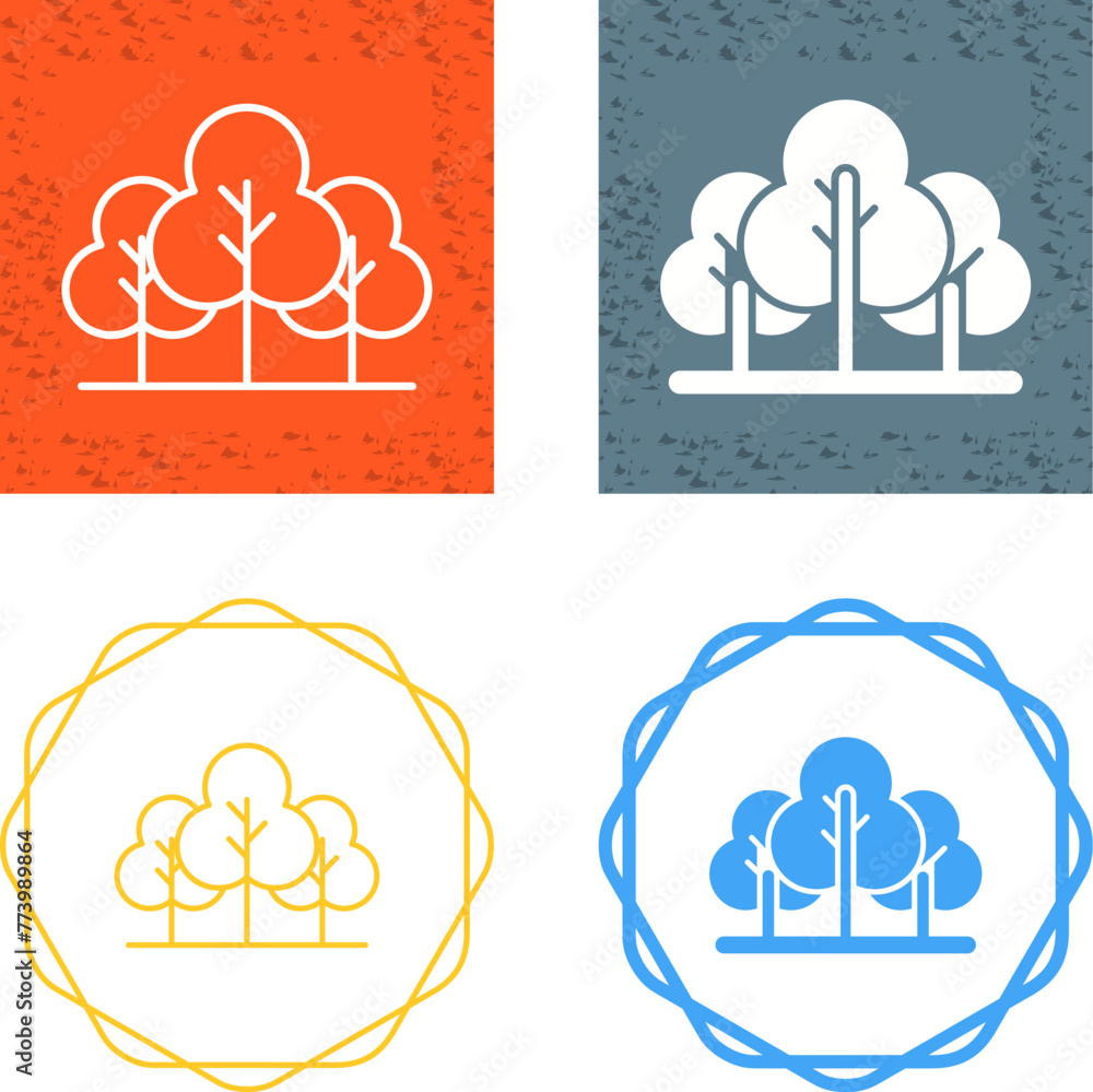 Sticker Tree Vector Icon