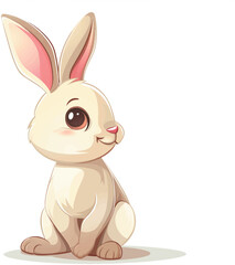 Cute easter bunny vector illustration, isolated on white background