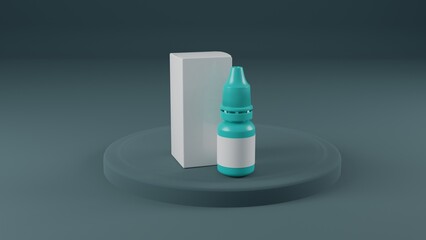 Nasal or eye spray Mockup bottle Pharmacy blank packing 3d
