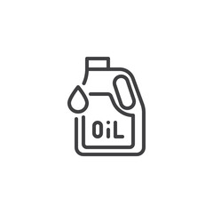 Oil can and oil droplet line icon