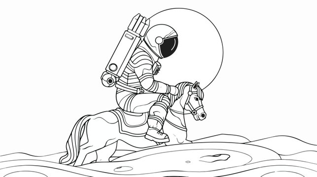 Single continuous line drawing of astronaut lifting up
