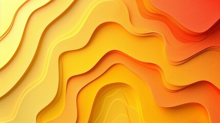 Gradient Paper Cut Shadow Background Combining Tones of Orange and Yellow. Warm Sunset Gradient Concept.