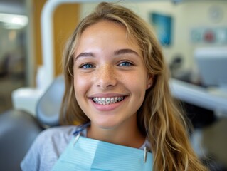 Patient showing off their braces