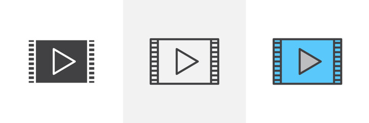 Contemporary Film Editing Icon Set with Cutting Tools and Splice Markers
