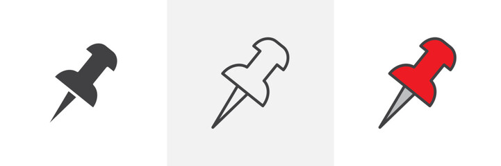 Multipurpose Fastener Icon Set Including Various Types and Sizes of Screws and Bolts