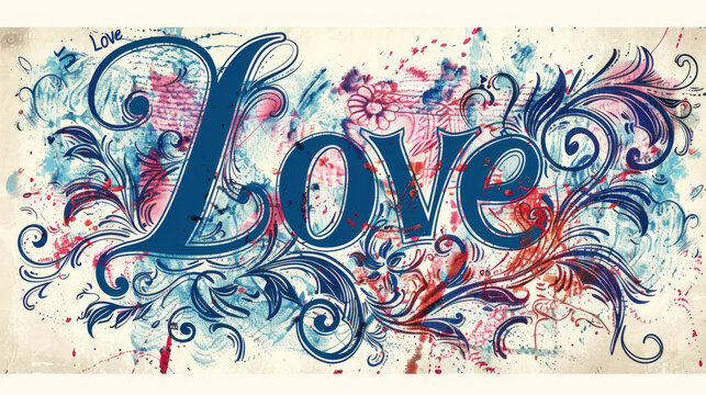 The image features the word "Love" on a solid colored background, with no other elements or distractions present.