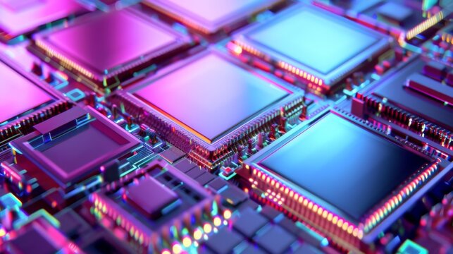 Automated factory for the production of electronics, microchips and circuits.