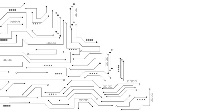  Vector Technology black circuit diagram concept. Abstract technology on white background. High-tech circuit board .