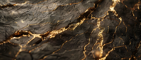 Close-Up Of Textured Rock Surface With Gold Veins - A Majestic Natural Pattern backdrop