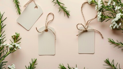 Flat Lay of Minimalist Sale Tags with Empty Space in Middle

 - Powered by Adobe