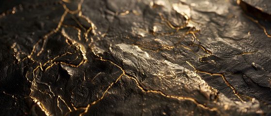Close-Up Of Textured Rock Surface With Gold Veins - A Majestic Natural Pattern backdrop