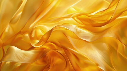 Detailed close-up of a vibrant yellow fabric showcasing texture, weave, and color variations